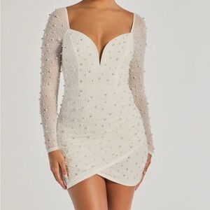 Windsor White Long Sleeve Dress